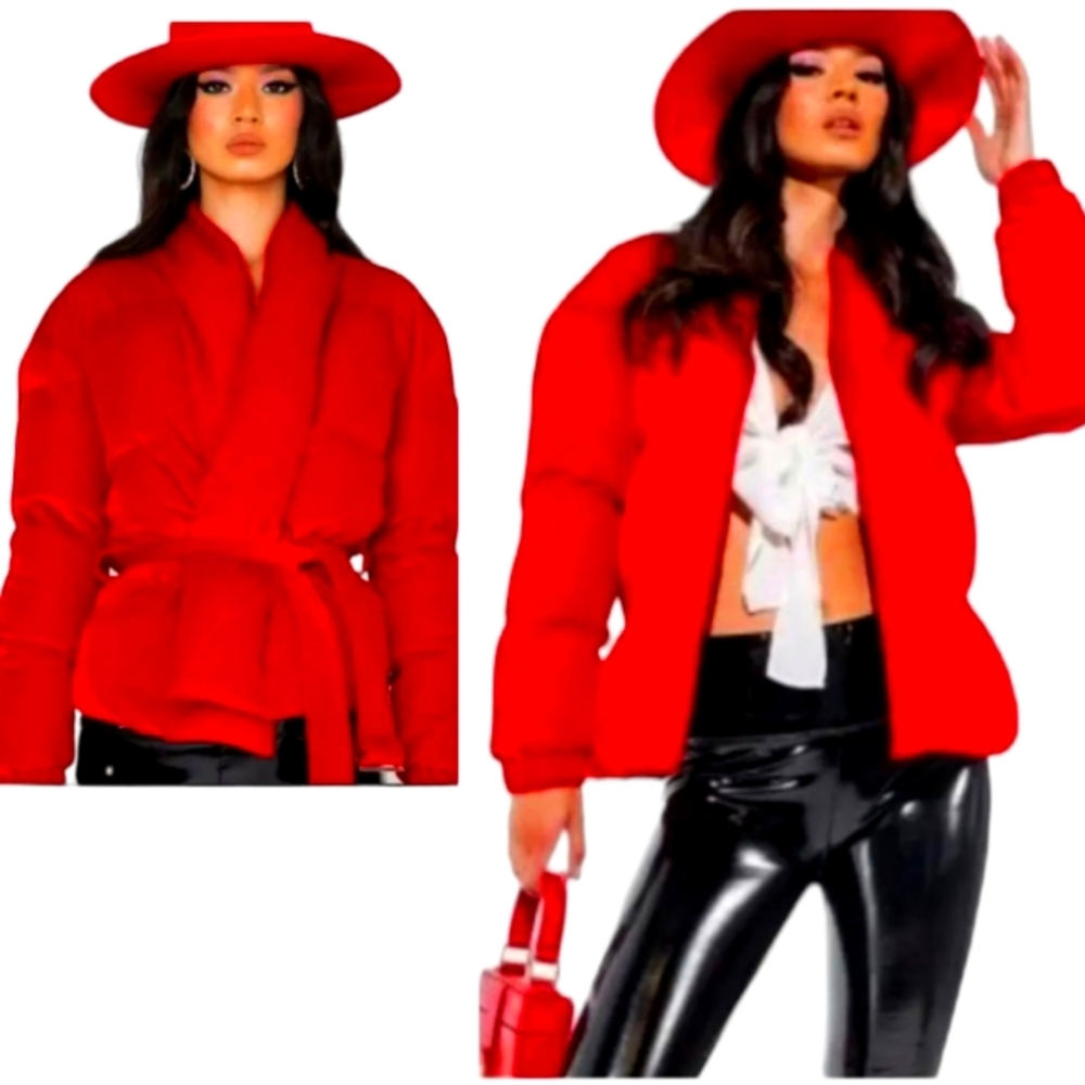 Women's Red Puffer Jacket